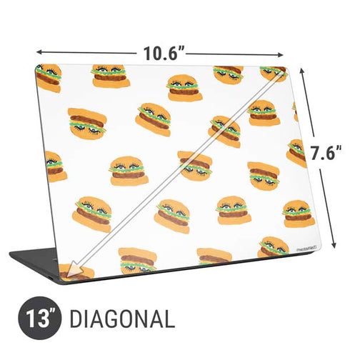 Bouffants and Broken Hearts Cute Burgers Universal Laptop 13in (10.6 x 7.6in) Skin